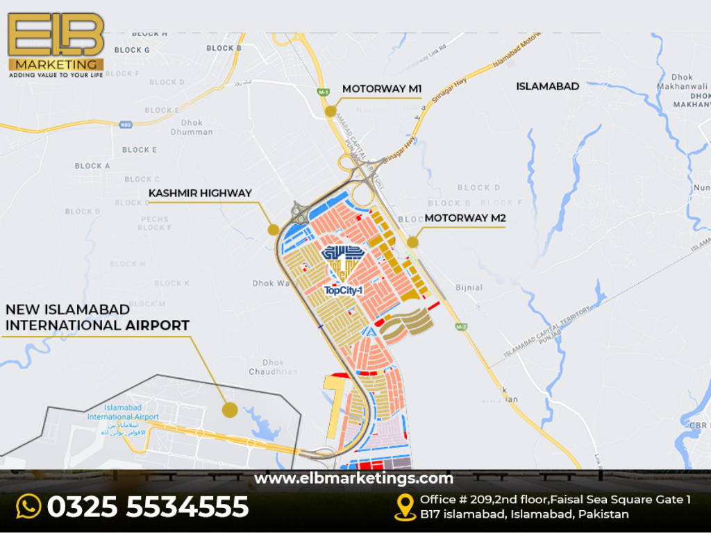 Top City 1 Islamabad Map: